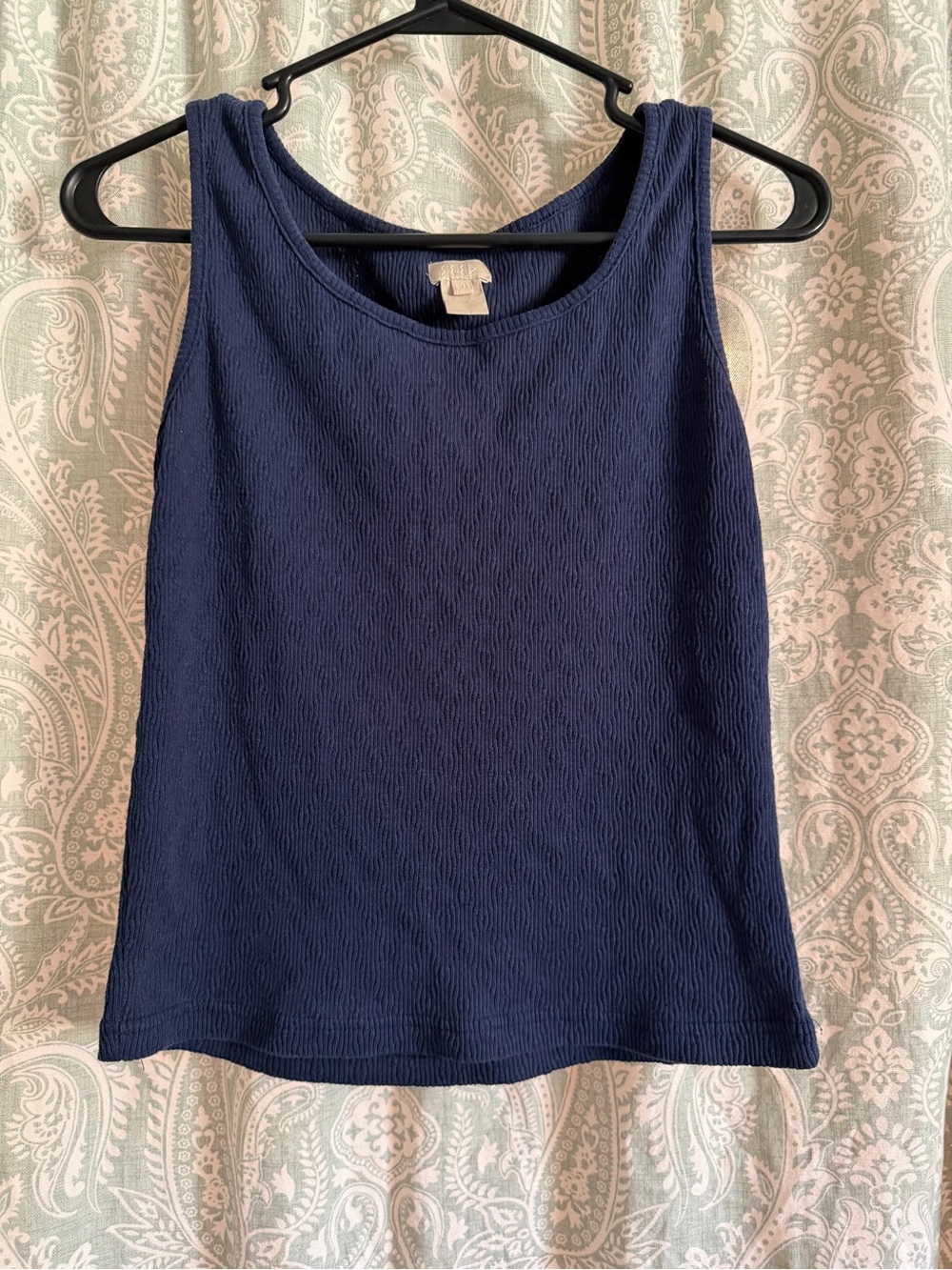 Women’s Navy Textured Scoop Neck Tank Top
